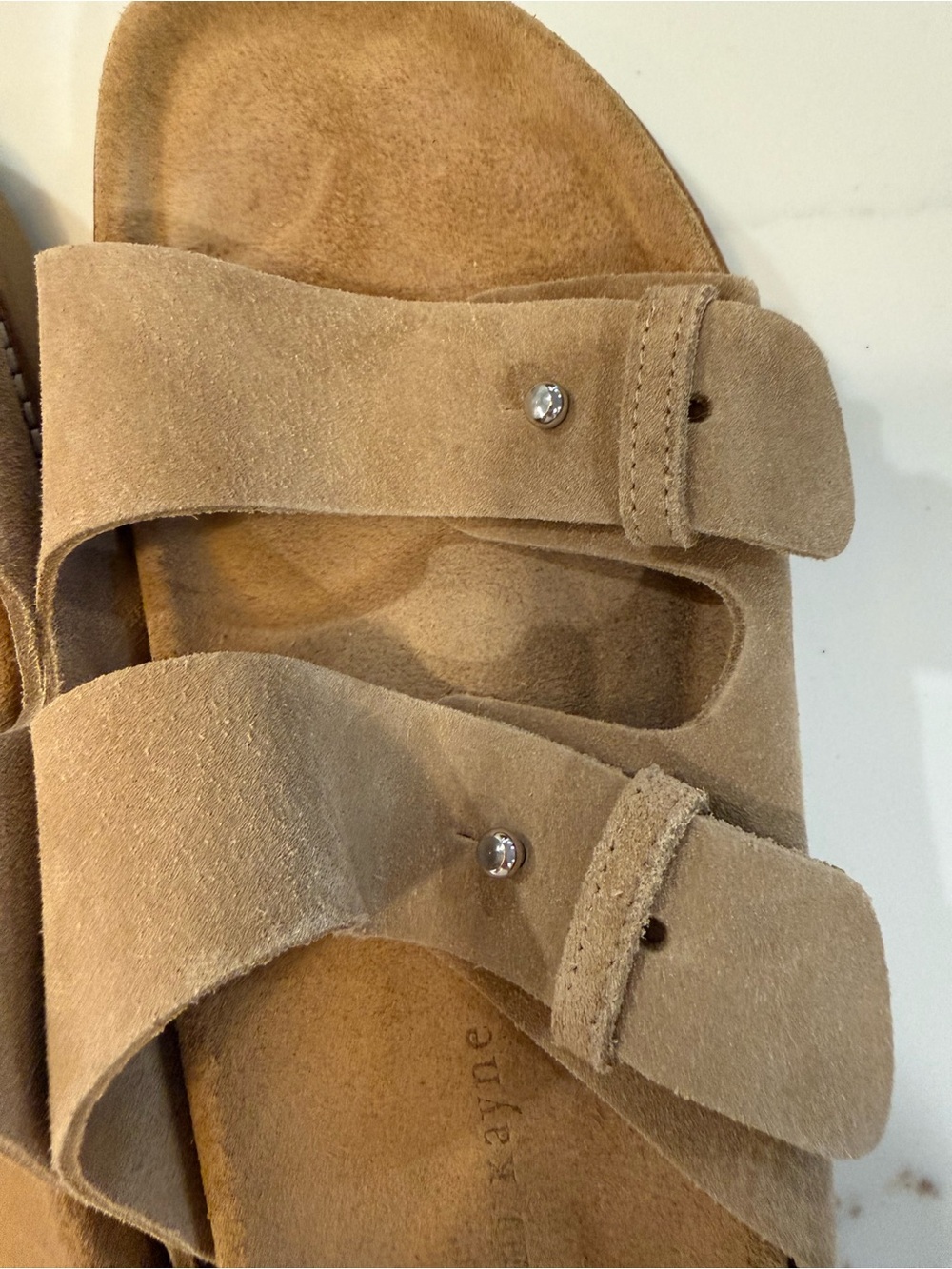 Jenni Kayne Suede Hutton Slides - Double-Strap Sandals - Tan - size 39 (8.5) - Picture 6 of 6